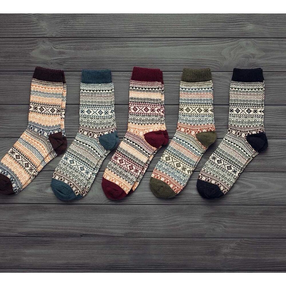 NWT 5-Pack NORSOME Stockholm Classic Collection Wool Blend Socks Large Winter